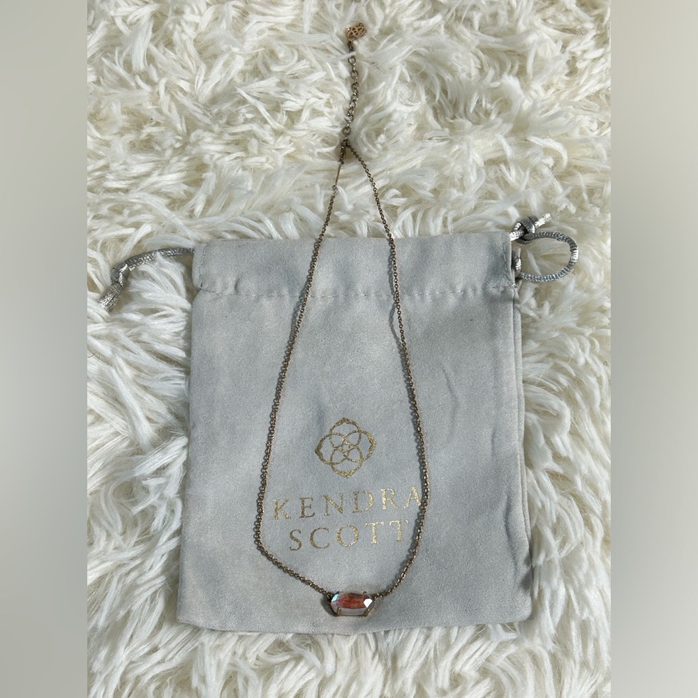 Kendra Scott Rose Gold Necklace with Blush Stone